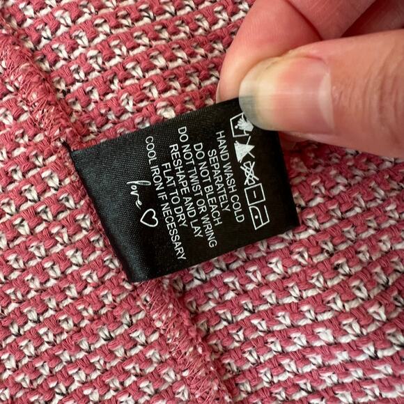 Nic + Zoe Fringe Mix Knit Dusty Rose Blazer Jacket - Small Petite - Picture 3 of 13